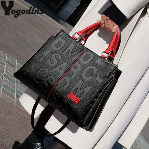 Kadın Büyük Kapasiteli PU Deri Crossbody Çanta – Lüks Tasarımcı Tarzı Tote ve Omuzdan Askılı Seyahat Çantası