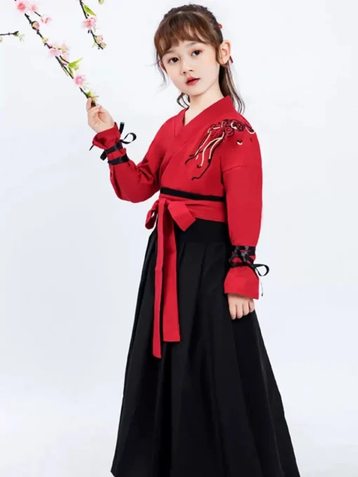 Çocuk Japon Kimono Kostümü – Nakışlı Vinç Desenli Yukata Haori Robe, Bebek Kız & Erkek için Geleneksel Samuray Stili Parti Kıyafeti