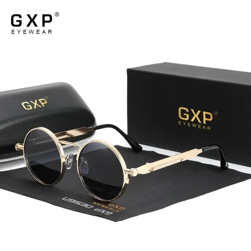 GXP Gotik Steampunk Güneş Gözlüğü – Polarize UV400, Vintage Metal Çerçeveli Unisex Tasarımcı Gözlük - Görsel 7