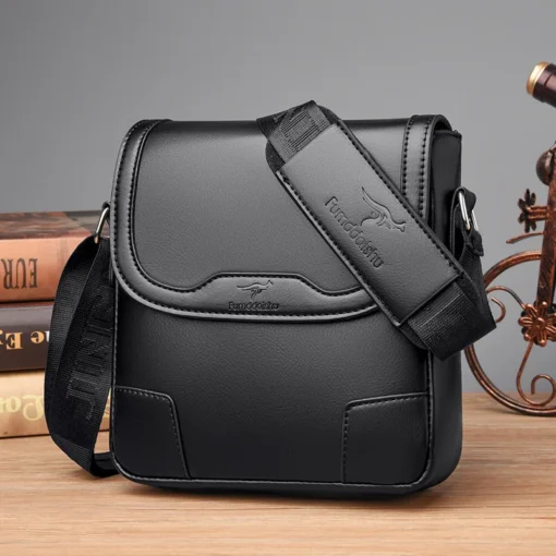 Lüks Erkek Deri Crossbody Çanta – Küçük Boy, Askılı Yan Omuz Çantası, İş ve Ofis Kullanımı için Şık Tasarım - Görsel 2