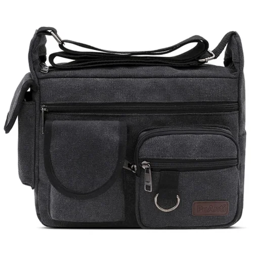 Erkek Kanvas Crossbody Omuz Çantası – Lüks Messenger Model, Seyahat ve Günlük Kullanım için Yüksek Kaliteli El ve Postacı Çantası - Görsel 10