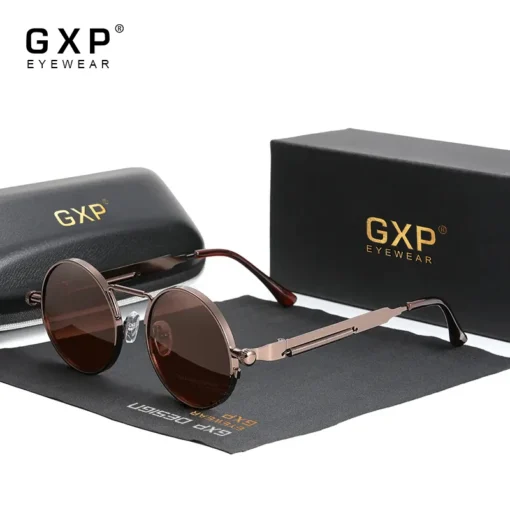 GXP Gotik Steampunk Güneş Gözlüğü – Polarize UV400, Vintage Metal Çerçeveli Unisex Tasarımcı Gözlük - Görsel 10
