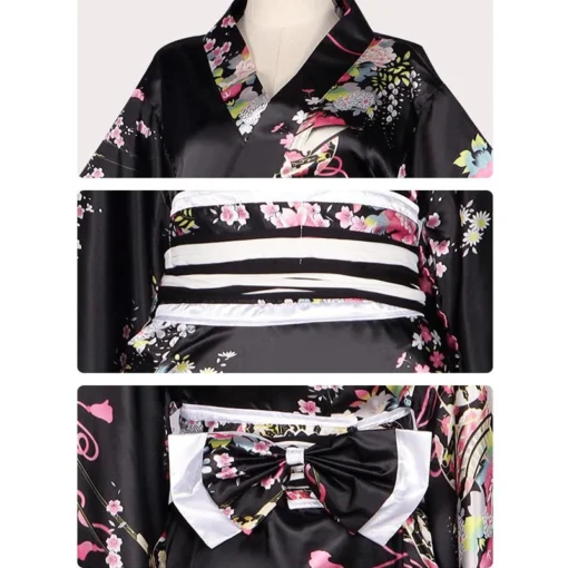 Kadın Plus Size Japon Kimono Yukata – Anime Cosplay, Geyşa Kostümü, Parti ve Fotoğraf Çekimi için Bornoz Stil - Görsel 6