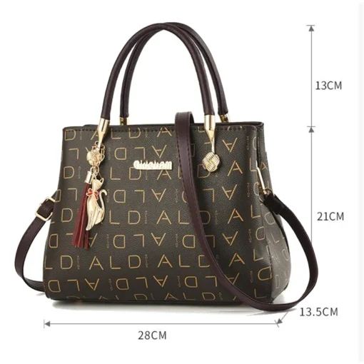 Kadın Büyük Kapasiteli PU Deri Crossbody Çanta – Lüks Tasarımcı Tarzı Tote ve Omuzdan Askılı Seyahat Çantası - Görsel 11