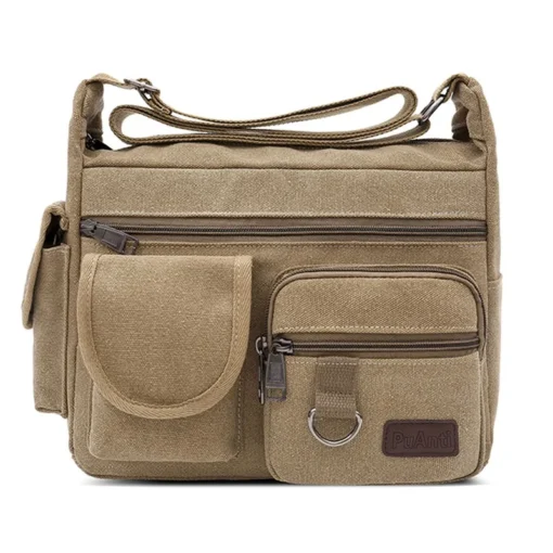Erkek Kanvas Crossbody Omuz Çantası – Lüks Messenger Model, Seyahat ve Günlük Kullanım için Yüksek Kaliteli El ve Postacı Çantası - Görsel 8