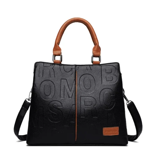 Kadın Büyük Kapasiteli PU Deri Crossbody Çanta – Lüks Tasarımcı Tarzı Tote ve Omuzdan Askılı Seyahat Çantası - Görsel 6