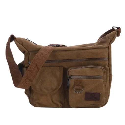 Unisex Vintage Crossbody Çanta – Tek Askılı, Rahat Omuzdan Askılı Seyahat Çantası (Erkek/Kadın) - Görsel 8