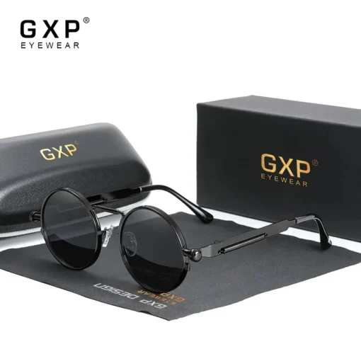 GXP Gotik Steampunk Güneş Gözlüğü – Polarize UV400, Vintage Metal Çerçeveli Unisex Tasarımcı Gözlük - Görsel 9