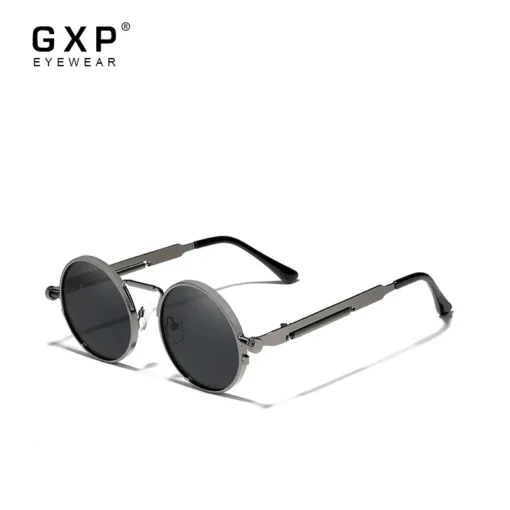 GXP Gotik Steampunk Güneş Gözlüğü – Polarize UV400, Vintage Metal Çerçeveli Unisex Tasarımcı Gözlük - Görsel 3