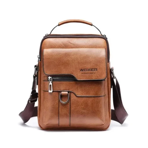 Erkek Crossbody Çanta - PU Deri, Flap Kapaklı, İş ve Seyahat için Katı Renk Messenger Çanta - Görsel 7