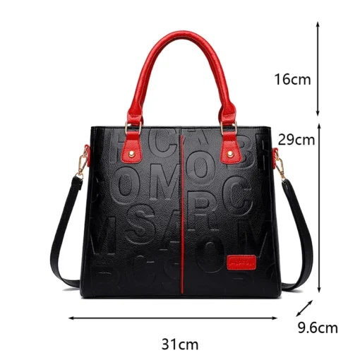 Kadın Büyük Kapasiteli PU Deri Crossbody Çanta – Lüks Tasarımcı Tarzı Tote ve Omuzdan Askılı Seyahat Çantası - Görsel 7