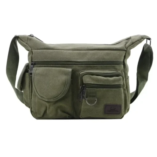 Unisex Vintage Crossbody Çanta – Tek Askılı, Rahat Omuzdan Askılı Seyahat Çantası (Erkek/Kadın) - Görsel 9