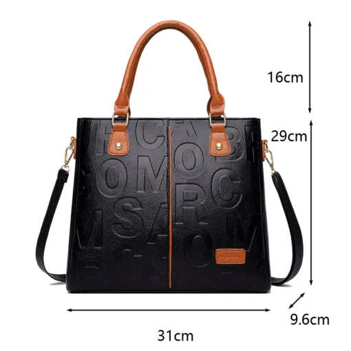 Kadın Büyük Kapasiteli PU Deri Crossbody Çanta – Lüks Tasarımcı Tarzı Tote ve Omuzdan Askılı Seyahat Çantası - Görsel 13