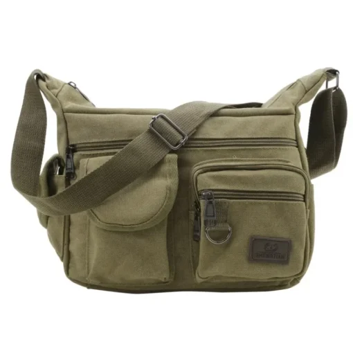 Unisex Vintage Crossbody Çanta – Tek Askılı, Rahat Omuzdan Askılı Seyahat Çantası (Erkek/Kadın) - Görsel 10