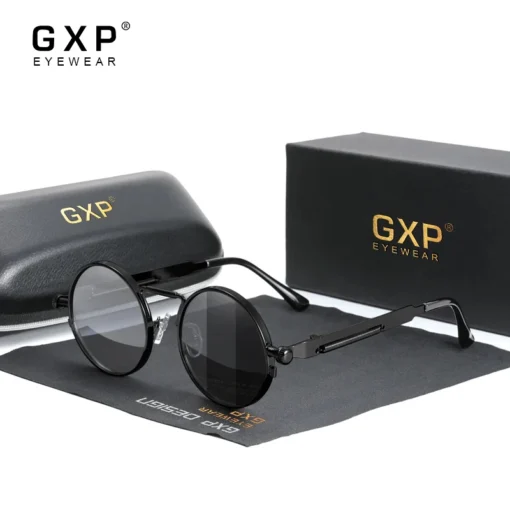 GXP Gotik Steampunk Güneş Gözlüğü – Polarize UV400, Vintage Metal Çerçeveli Unisex Tasarımcı Gözlük - Görsel 11