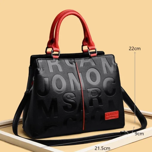 Kadın Büyük Kapasiteli PU Deri Crossbody Çanta – Lüks Tasarımcı Tarzı Tote ve Omuzdan Askılı Seyahat Çantası - Görsel 8