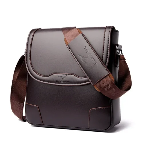 Lüks Erkek Deri Crossbody Çanta – Küçük Boy, Askılı Yan Omuz Çantası, İş ve Ofis Kullanımı için Şık Tasarım - Görsel 4
