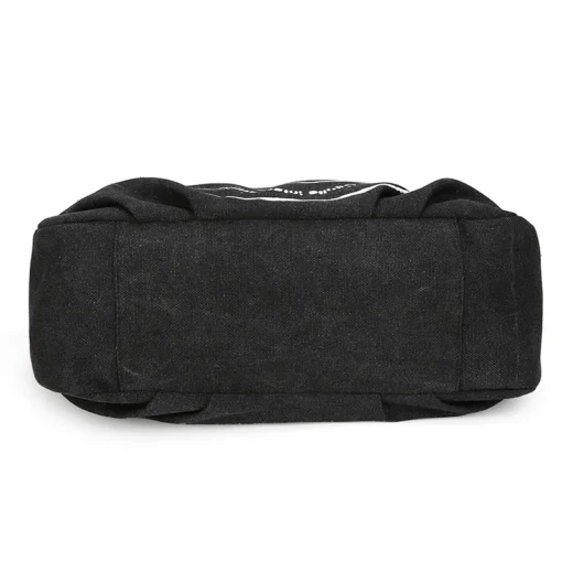 Kadın Kanvas Tote Çanta – Ayarlanabilir Askılı, Vintage Stil, Fermuarlı ve Polyester Astarlı Omuz Çantası - Görsel 5