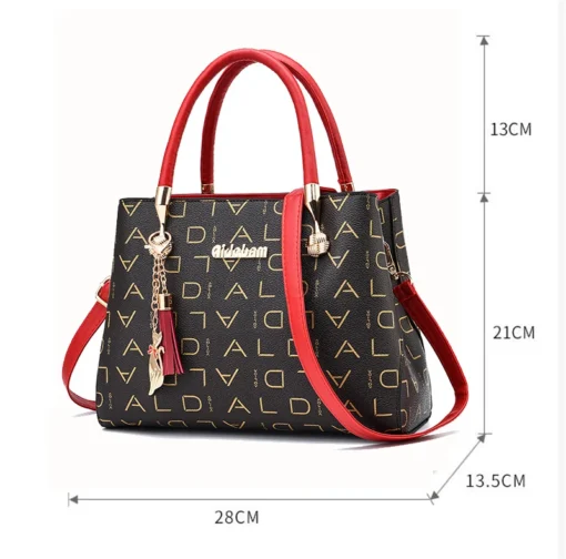 Kadın Büyük Kapasiteli PU Deri Crossbody Çanta – Lüks Tasarımcı Tarzı Tote ve Omuzdan Askılı Seyahat Çantası - Görsel 12