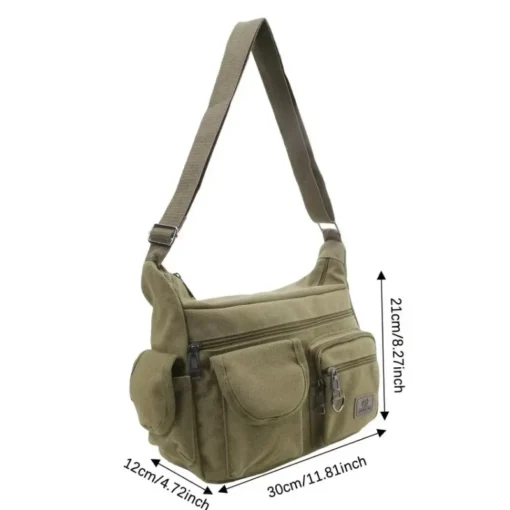 Unisex Vintage Crossbody Çanta – Tek Askılı, Rahat Omuzdan Askılı Seyahat Çantası (Erkek/Kadın) - Görsel 2