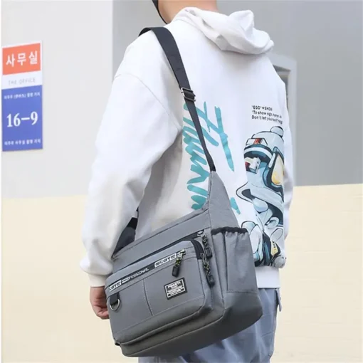 2025 Unisex Crossbody Omuz Çantası – Su Geçirmez Küçük Sling Çanta, Oxford Kumaş, İş ve Günlük Kullanım için Satchel Model - Görsel 2