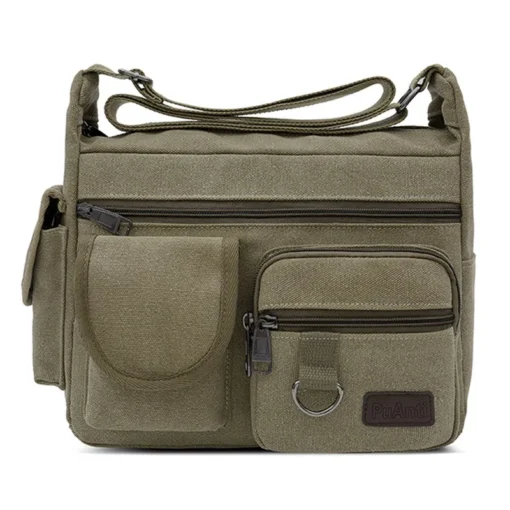 Erkek Kanvas Crossbody Omuz Çantası – Lüks Messenger Model, Seyahat ve Günlük Kullanım için Yüksek Kaliteli El ve Postacı Çantası - Görsel 7