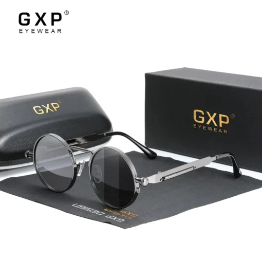 GXP Gotik Steampunk Güneş Gözlüğü – Polarize UV400, Vintage Metal Çerçeveli Unisex Tasarımcı Gözlük - Görsel 8