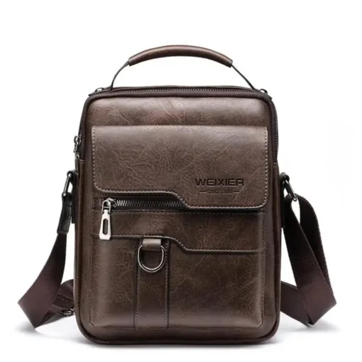 Erkek Crossbody Çanta - PU Deri, Flap Kapaklı, İş ve Seyahat için Katı Renk Messenger Çanta