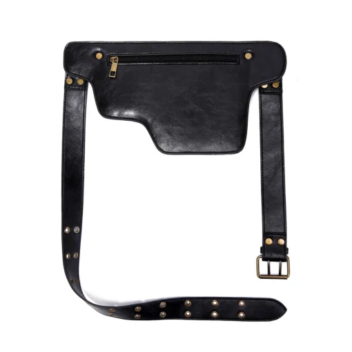 Punk Motosiklet Tarzı Retro Bel Çantası – Ayarlanabilir Kemerli, Doğa Sporlarına Uygun Moda Fanny Pack - Görsel 5